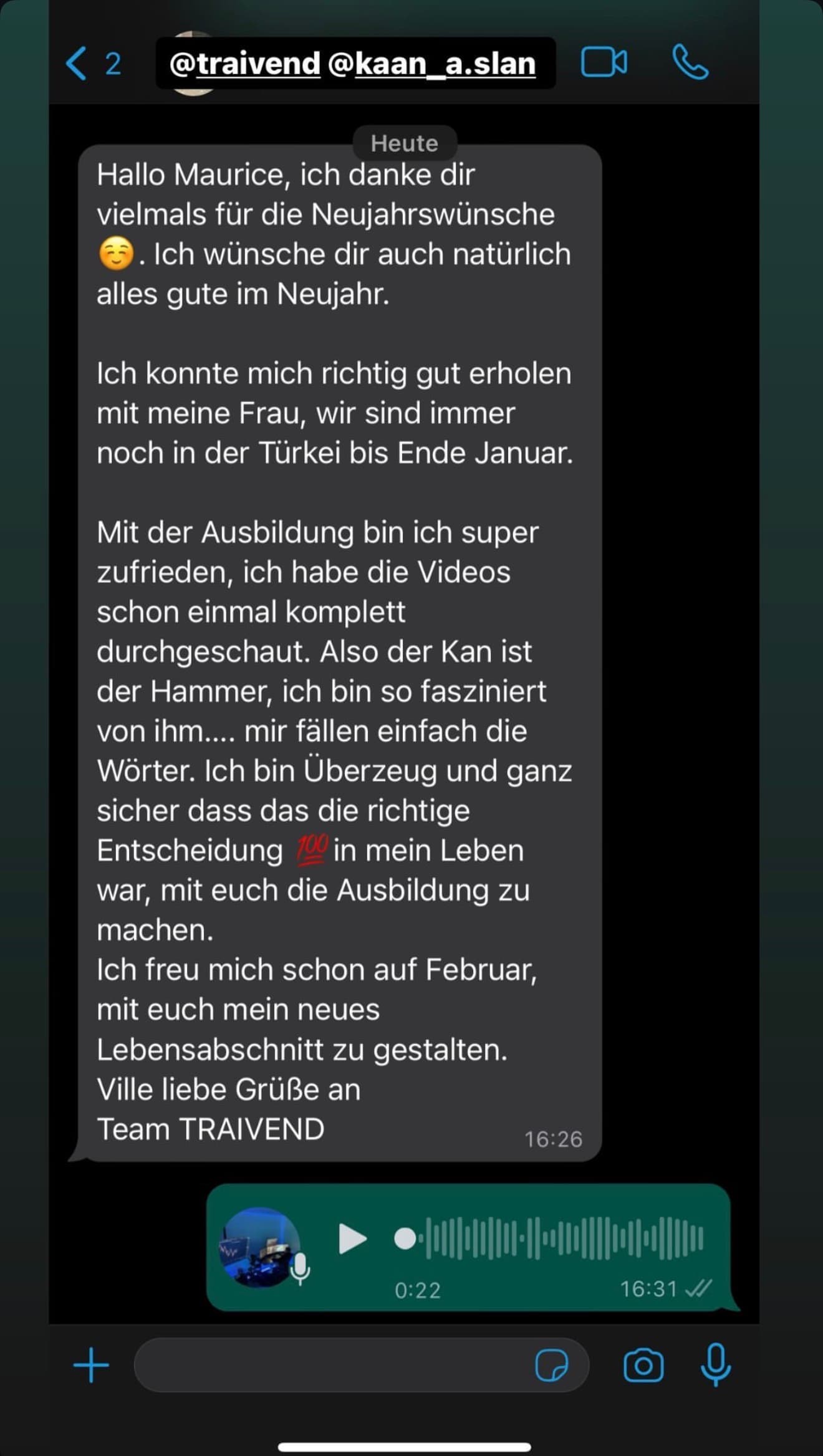 Feedback aus der Traivend Community