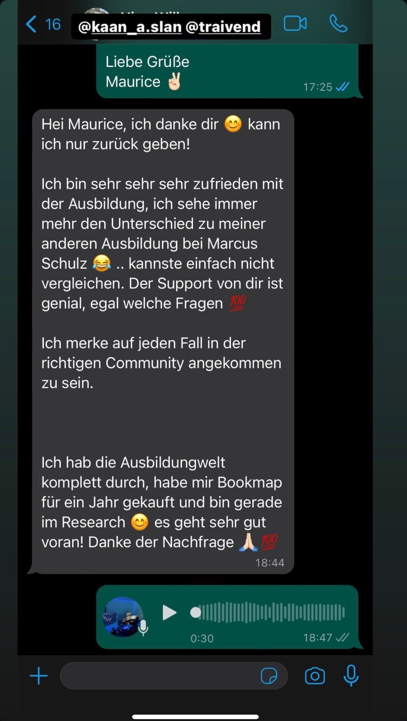 Feedback aus der Traivend Community