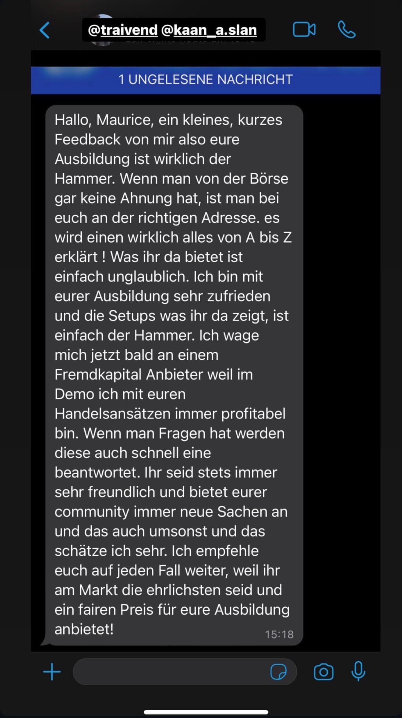 Feedback aus der Traivend Community