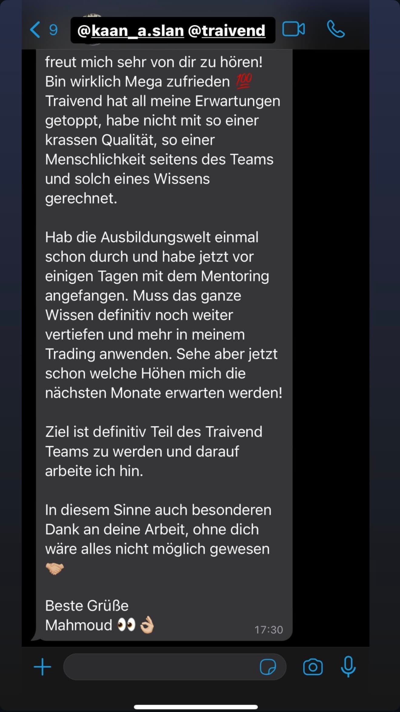 Feedback aus der Traivend Community