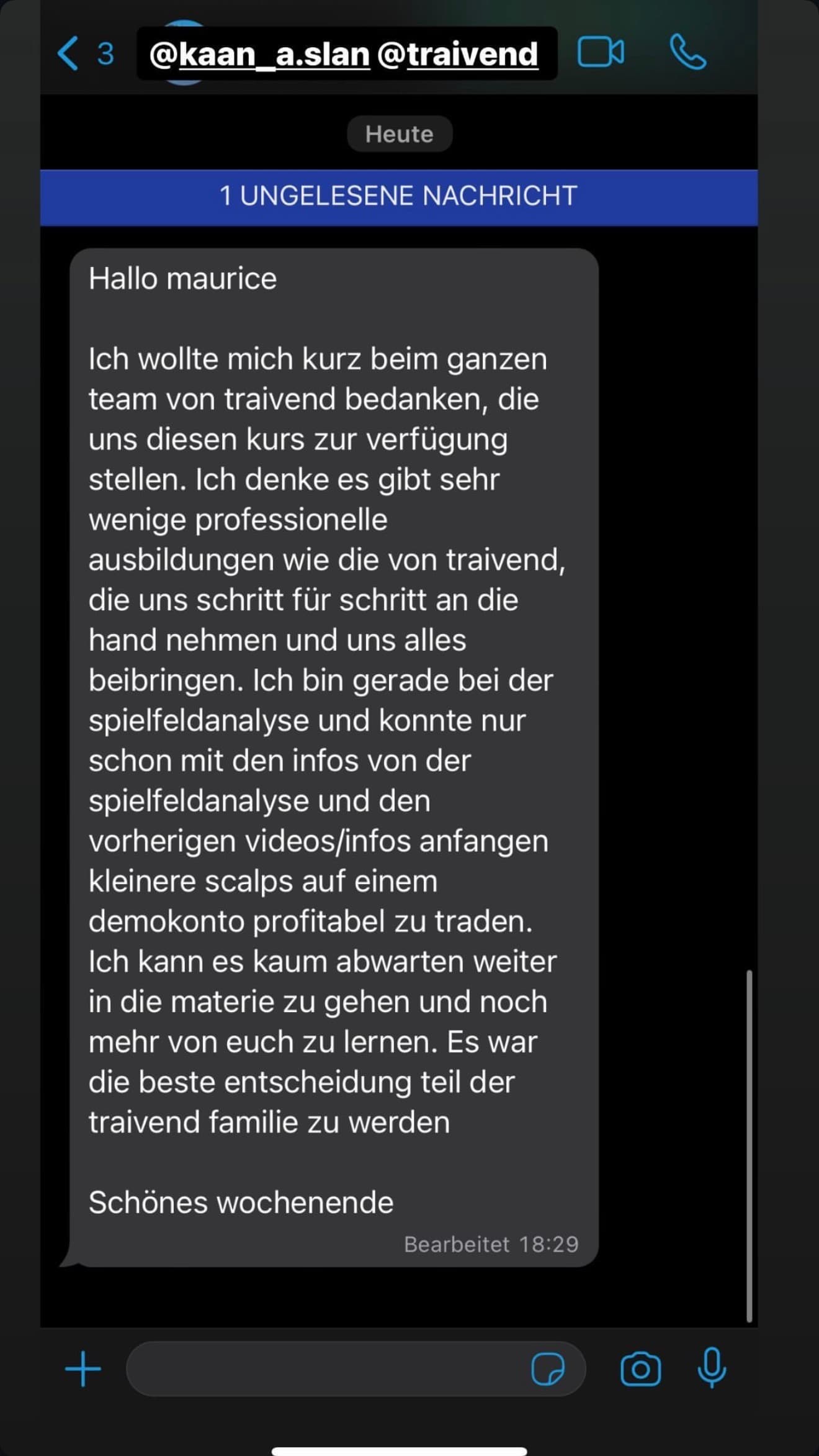 Feedback aus der Traivend Community