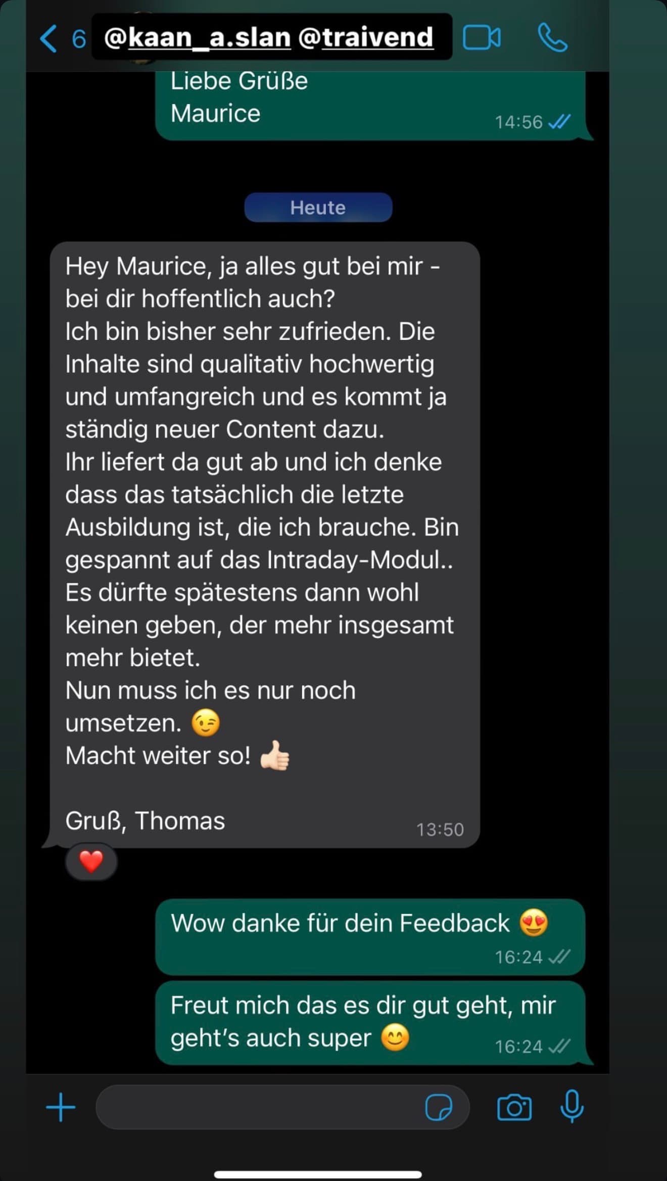 Feedback aus der Traivend Community