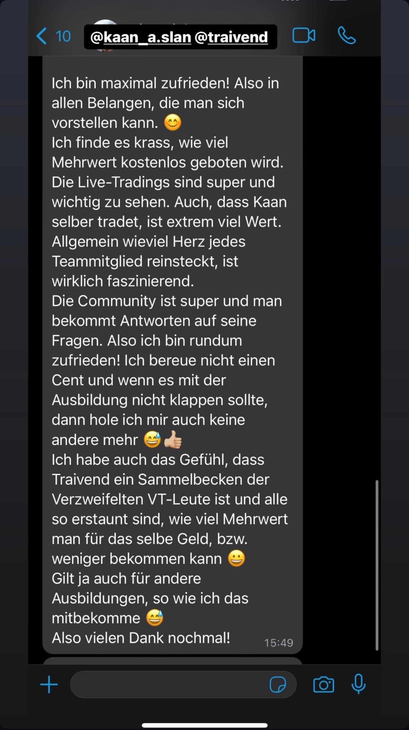 Feedback aus der Traivend Community