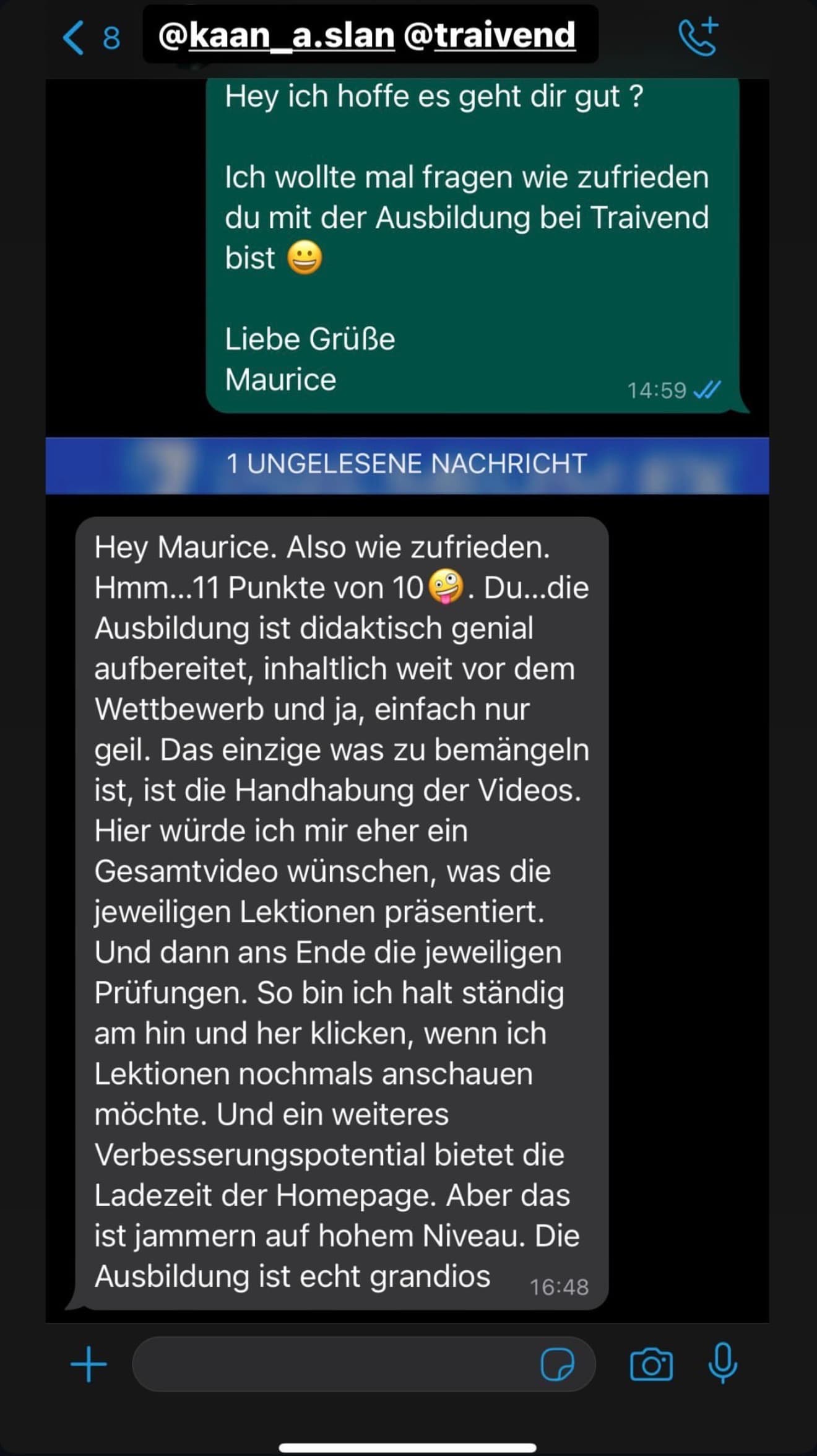Feedback aus der Traivend Community