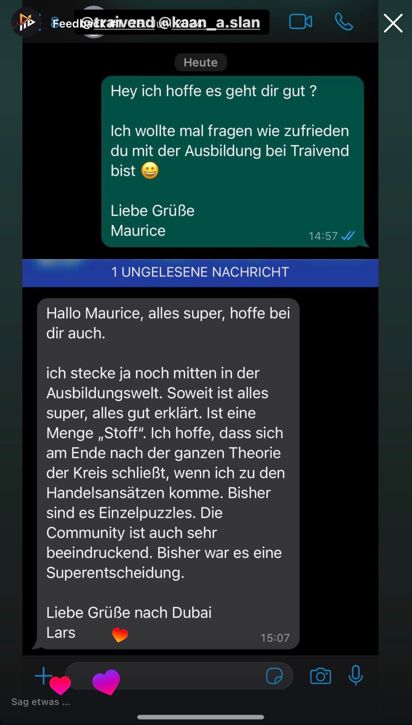 Feedback aus der Traivend Community