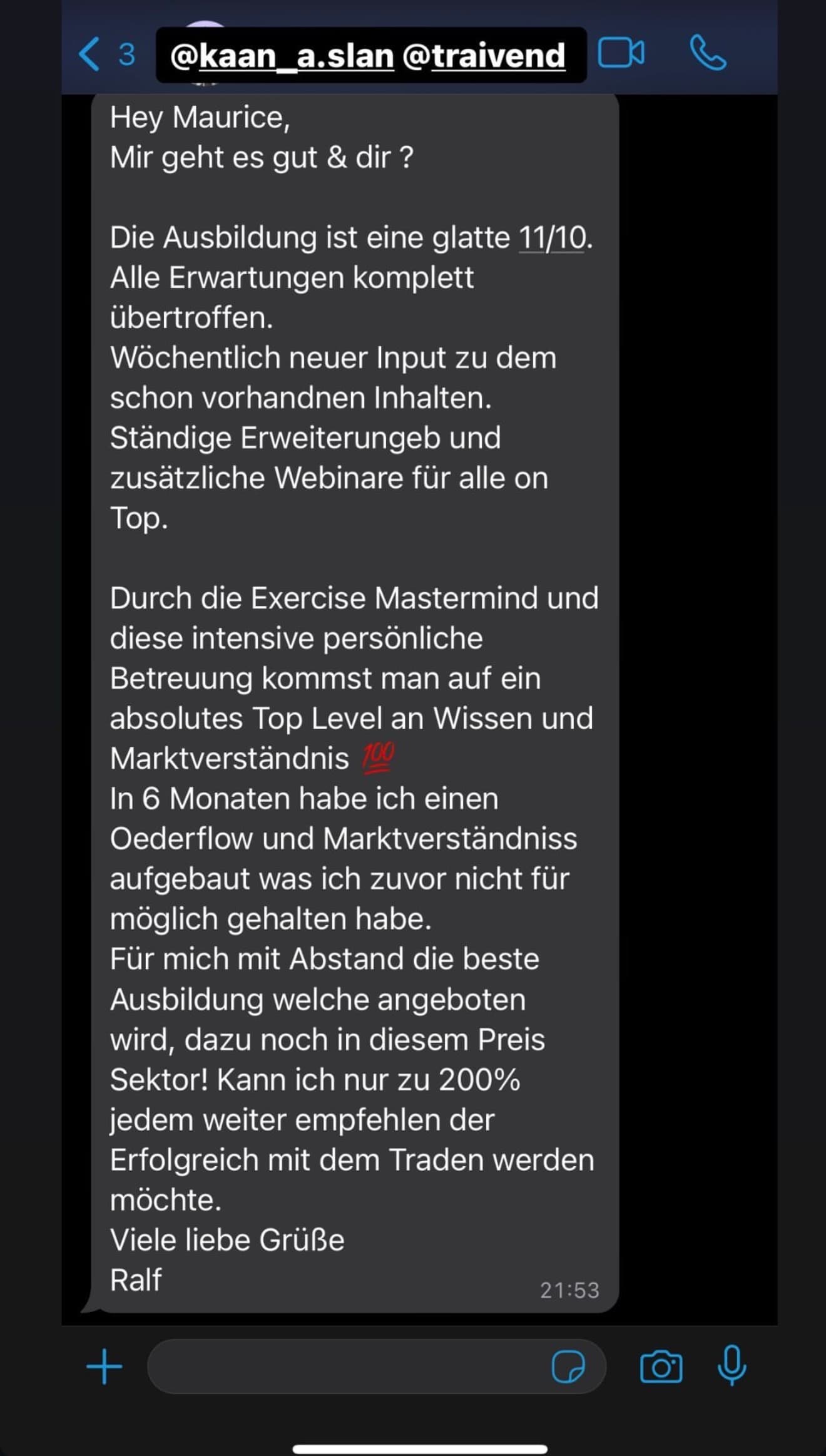 Feedback aus der Traivend Community