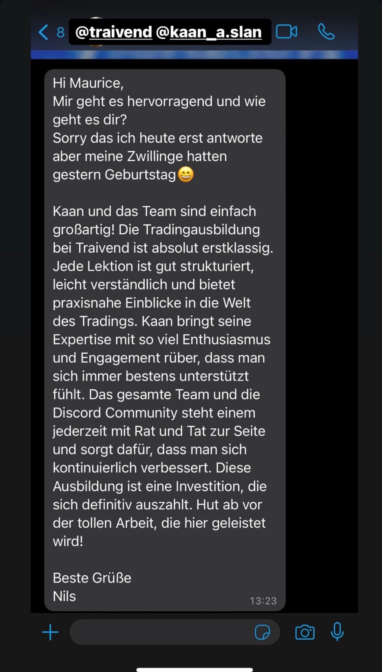 Feedback aus der Traivend Community