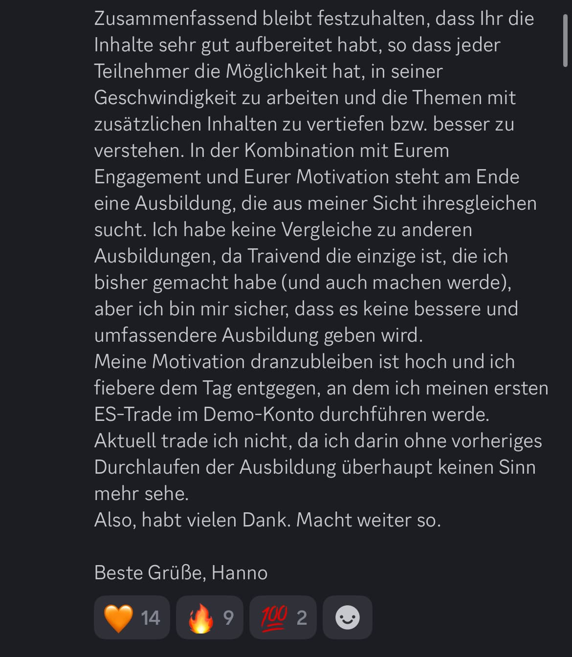 Feedback aus der Traivend Community